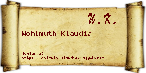Wohlmuth Klaudia névjegykártya